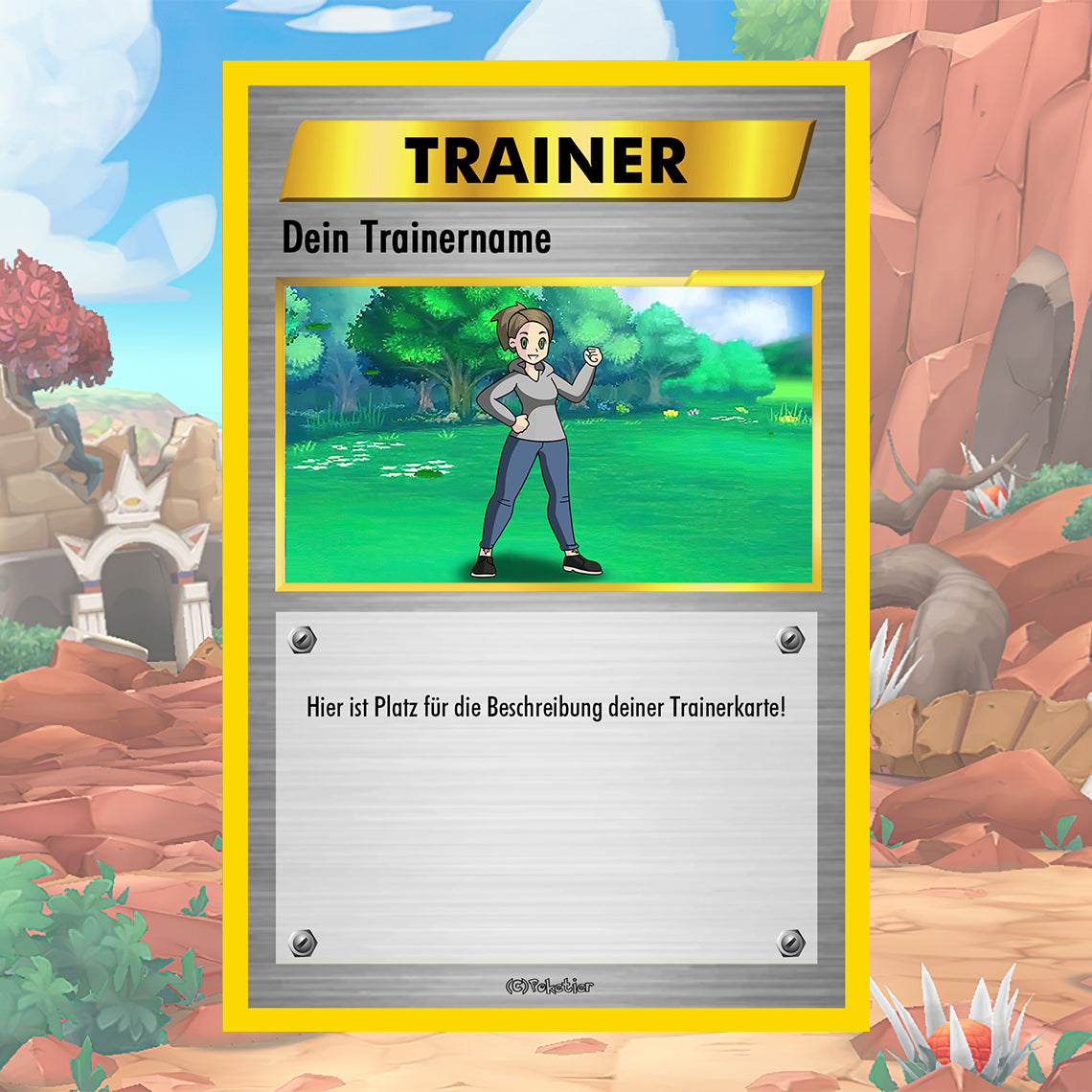Load image into Gallery viewer, Deine handgezeichnete Poketier Trainerkarte